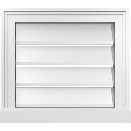 Ekena Millwork Vertical Surface Mount PVC Gable Vent: Functional, w/ 2"W x 2"P Brickmould Sill Frame, 18"W x 16"H GVPVE18X1603SF